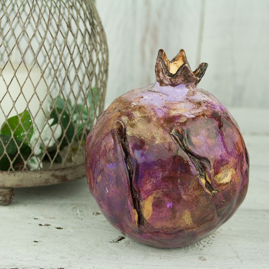 Διακοσμητικό ρόδι-γούρι purple, 8cm
