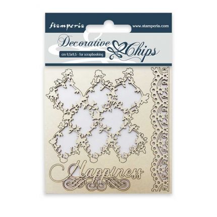 Chipboard Stamperia 9,5x9,5cm, Lace and border