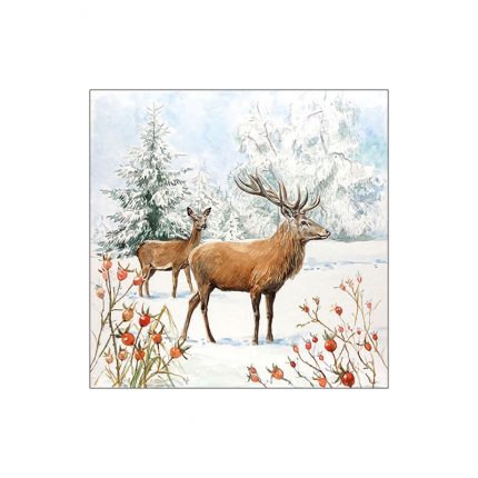 Χαρτοπετσέτα για decoupage, 1τεμ, Deer In Snow