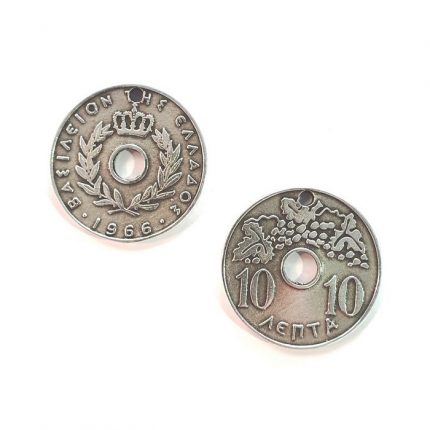Τρύπιες δεκάρες μεταλλικές silver 3,5cm 2τεμ.