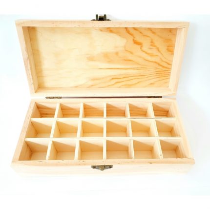 Κουτί ξύλινο οργάνωσης με 18 θήκες 23x11xΥ7cm