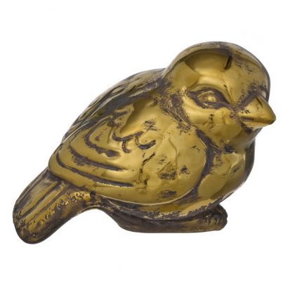 Πουλάκι κεραμικό, old gold, 22x16,5cm
