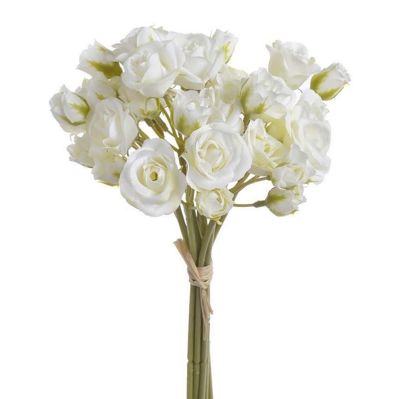 Μπουκέτο τριαντάφυλλα, 30cm, white