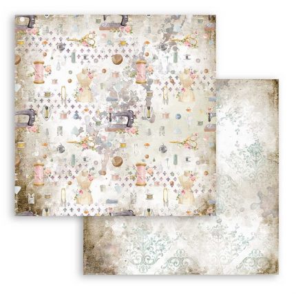 Χαρτί scrapbooking διπλής όψης 30x30cm Stamperia, Romantic Threads, Texture