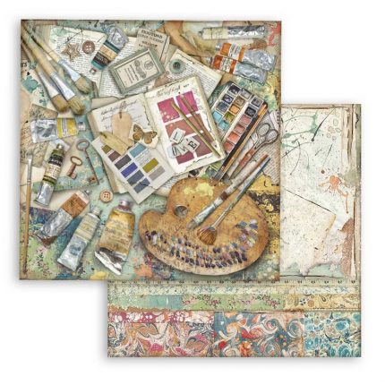 Χαρτιά scrapbooking Stamperia 10τεμ, 30.5x30.5cm, Atelier des Arts
