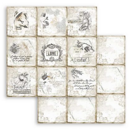 Χαρτιά scrapbooking Stamperia 10τεμ, 20.3x20.3cm, Romantic Threads