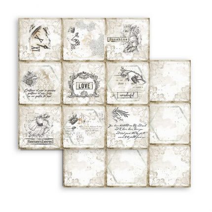 Χαρτιά scrapbooking Stamperia 10τεμ, 20.3x20.3cm, Romantic Threads
