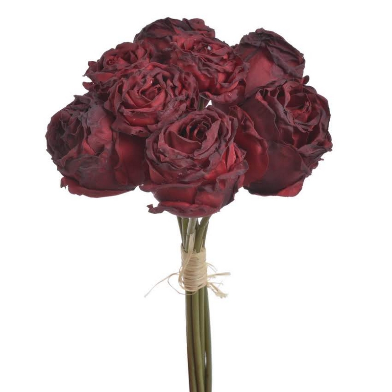 Μπουκέτο αποξηραμένα τριαντάφυλλα, red, 27cm