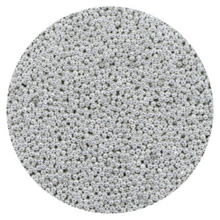 Χάντρες γυάλινες μικρές (Glass microbeads) Pentart 0,8-1 mm 40gr, Ασημί