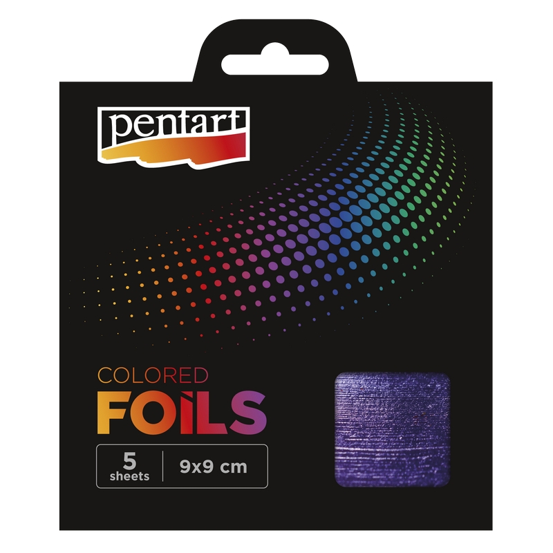 Μεταλλικά φύλλα χρωματιστά, 9x9cm, 5τεμ., Dark Purple