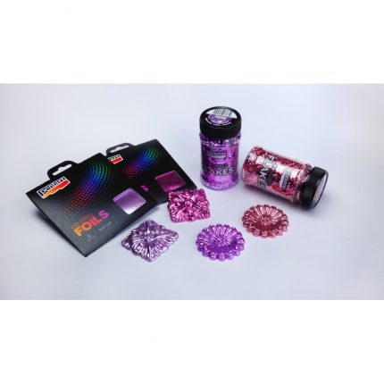 Μεταλλικά φύλλα χρωματιστά, 9x9cm, 5τεμ., Light Purple