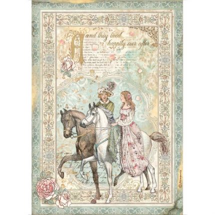 Ριζόχαρτο Stamperia 21x29cm, Sleeping Beauty, Prince on horse