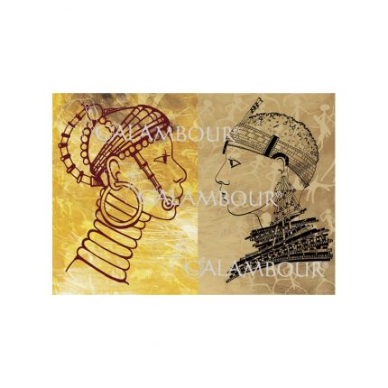 Ριζόχαρτο Calambour με αφρικανικό ζευγάρι, 35x50cm