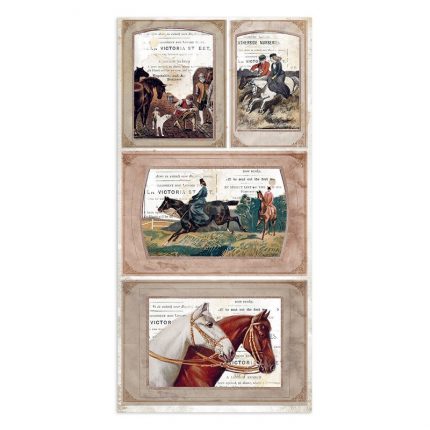 Χαρτιά scrapbooking Stamperia 10τεμ μονής όψης, 15x30,5cm Romantic Horses
