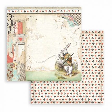 Χαρτιά scrapbooking Stamperia 22τεμ, 30.5x30.5cm,  Alice in Wonderland and through the looking glass