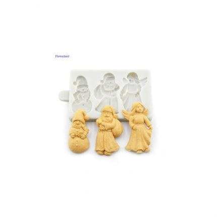 Καλούπι σιλικόνης, Άγιος Βασίλης, Άγγελος, Χιονάνθρωπος, 15x9,5cm