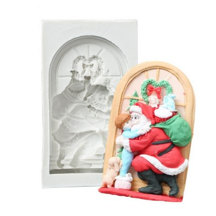 Καλούπι σιλικόνης, Άγιος Βασίλης στο παράθυρο, 11x6.3cm