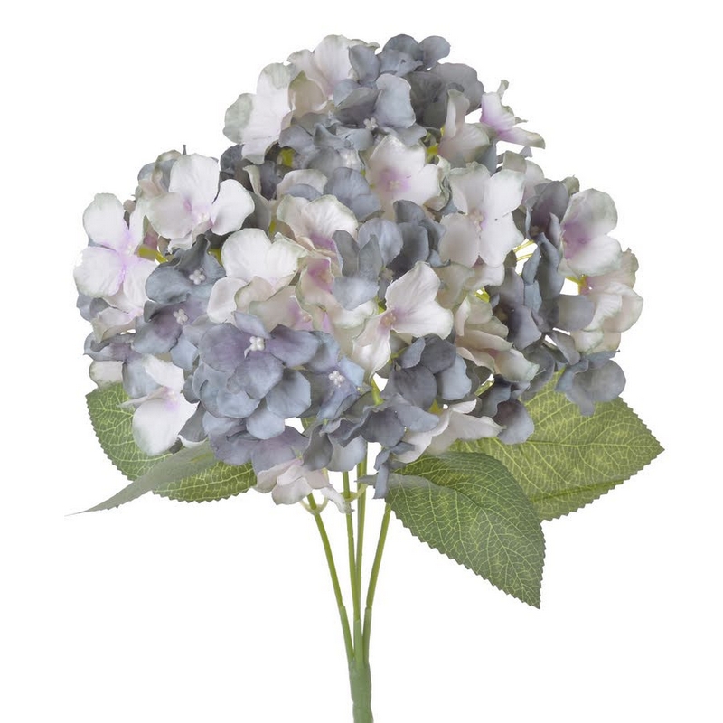 Μπουκέτο λουλουδιών ορτανσίες,ivory-blue, 42cm