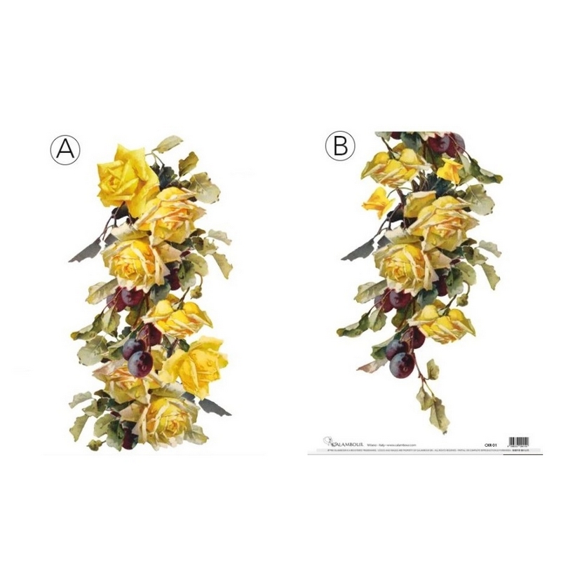 Ριζόχαρτα Calambour, 2 τεμ. Yellow Roses, 32x45cm