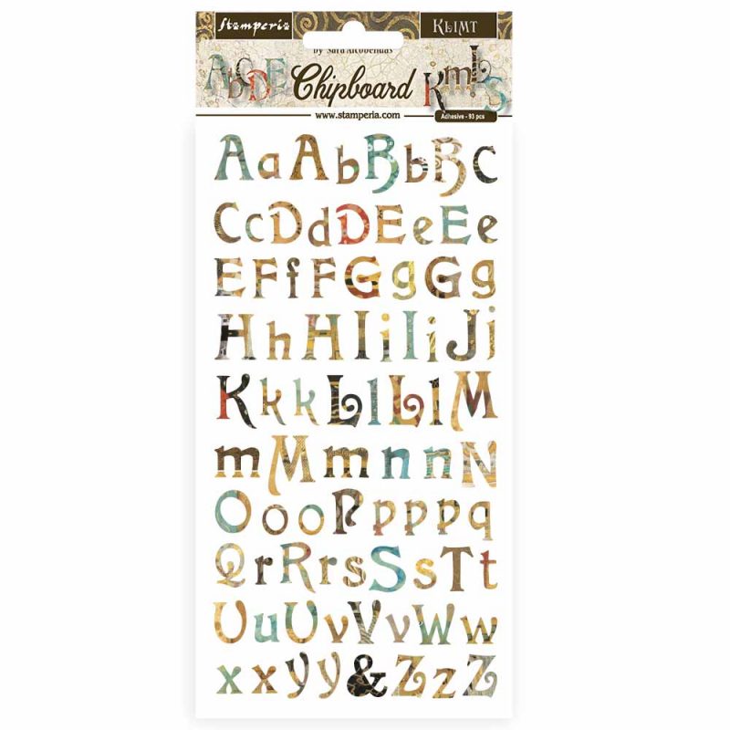Die Cuts Chipboard Stamperia 15x30cm, Klimt Alphabet