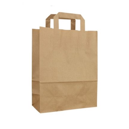 Τσάντα χάρτινη με χούφτα, κράφτ 18x9x22cm , 1 τεμ