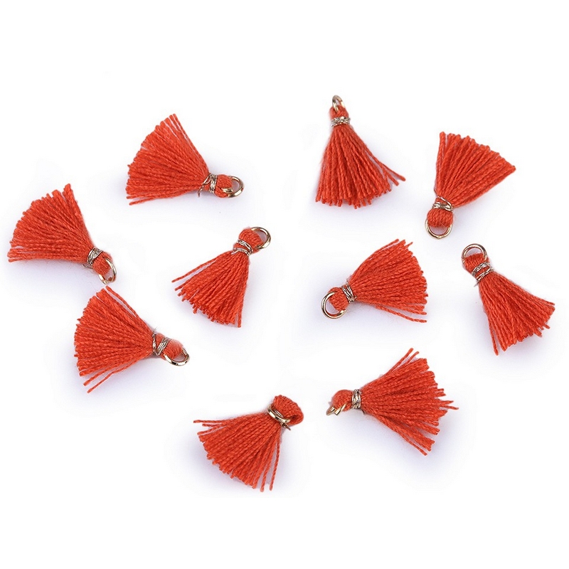 Φούντα μίνι κόκκινη κοραλί 10-13 mm, 10τεμ