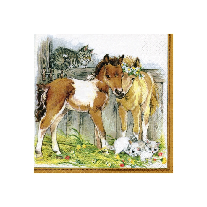 Χαρτοπετσέτα για Decoupage, Horses in Summer Meadow, 1τεμ