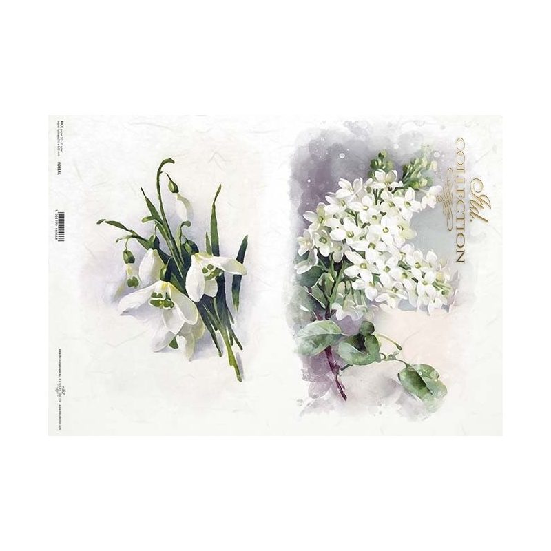 Ριζόχαρτο ITD, 30x40cm, Μοβ μπουκέτα λουλουδιών, R0830L