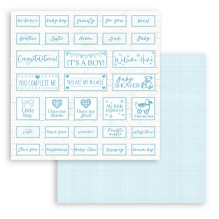 Χαρτιά scrapbooking Stamperia 10τεμ, 30.5x30.5cm, Maxi Background selection, BabyDream Blue