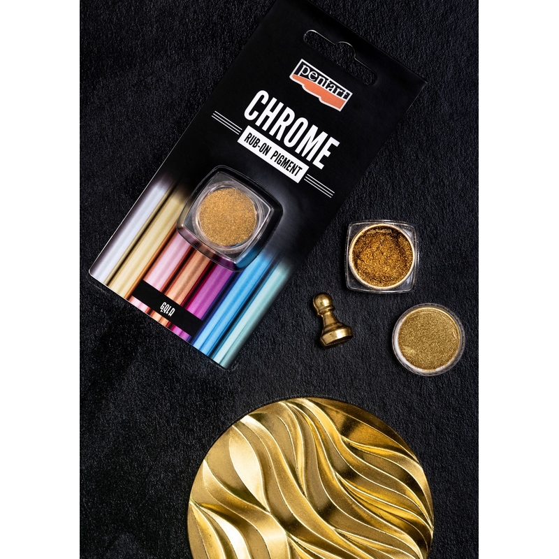 Rub-on pigment Chrome Effect (μεταλλικό εφέ) Pentart 0,5 gr, Gold