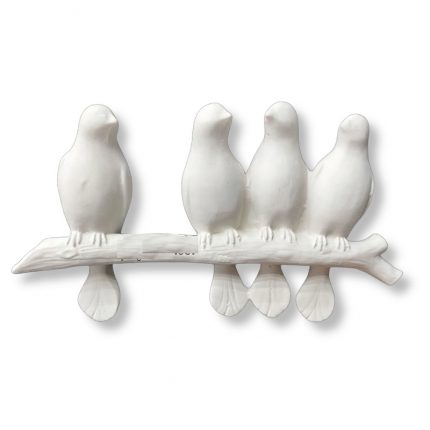 Πουλιά σε κλαδί, σύνθεση από ρητίνη, 28x16cm