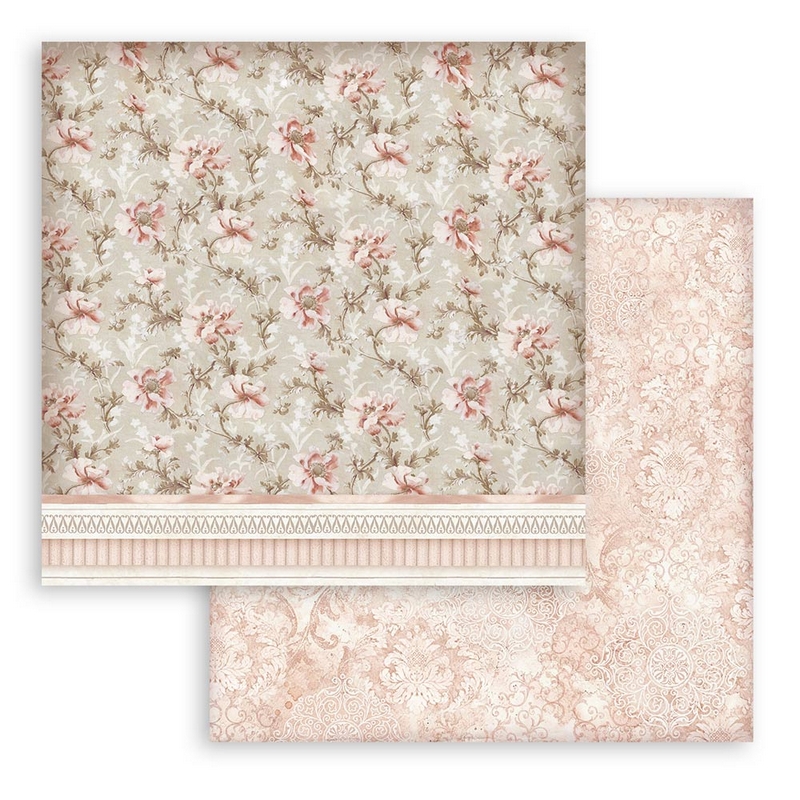 Χαρτί scrapbooking διπλής όψης 30x30cm Stamperia, Garden of Promises, Flower Pattern