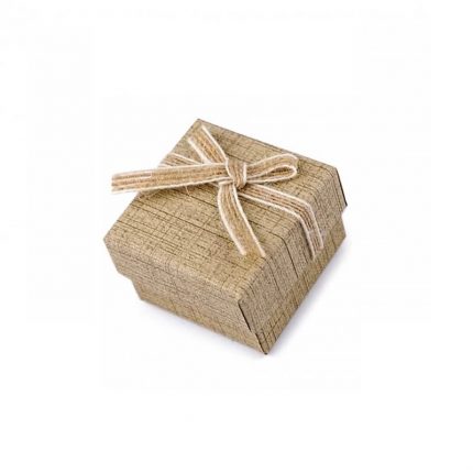 Κουτί χάρτινο περλέ με κορδέλα, 12.5x12.5x8,5 cm