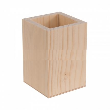 Μολυβοθήκη ξύλινη τετράγωνη, 7.5xΥ11cm