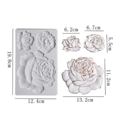 Καλούπι σιλικόνης, Τριαντάφυλλα ανθισμένα, 19,8x12.4cm
