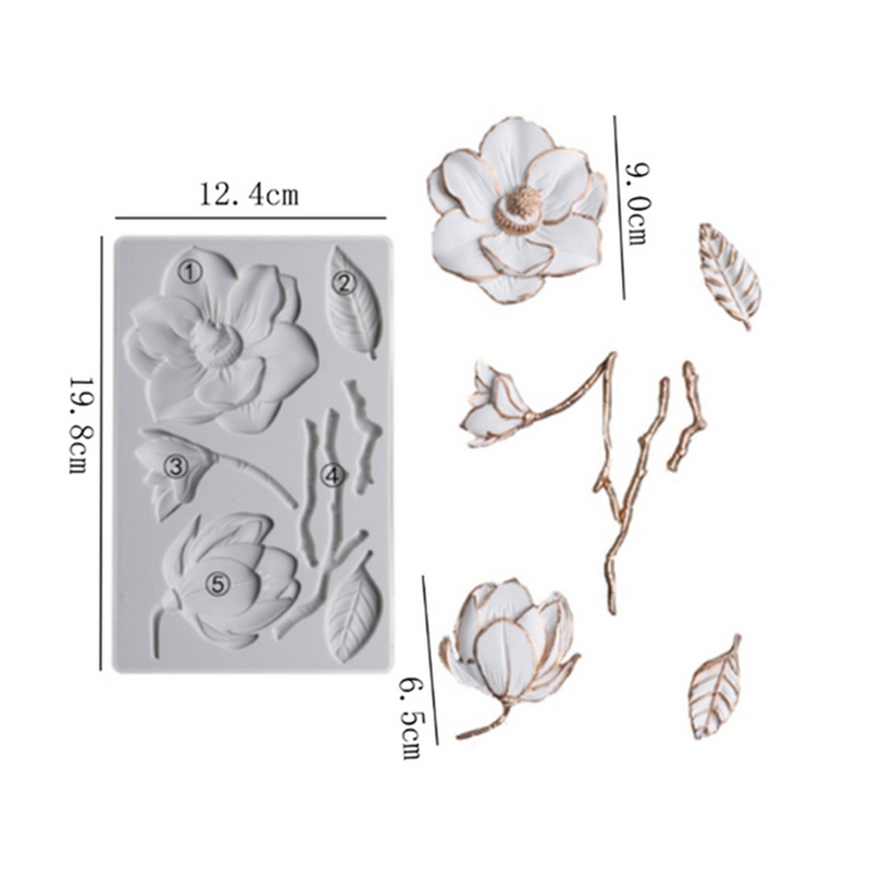 Καλούπι σιλικόνης, Τριαντάφυλλα και μπουμπούκια, 19.8x12.4cm