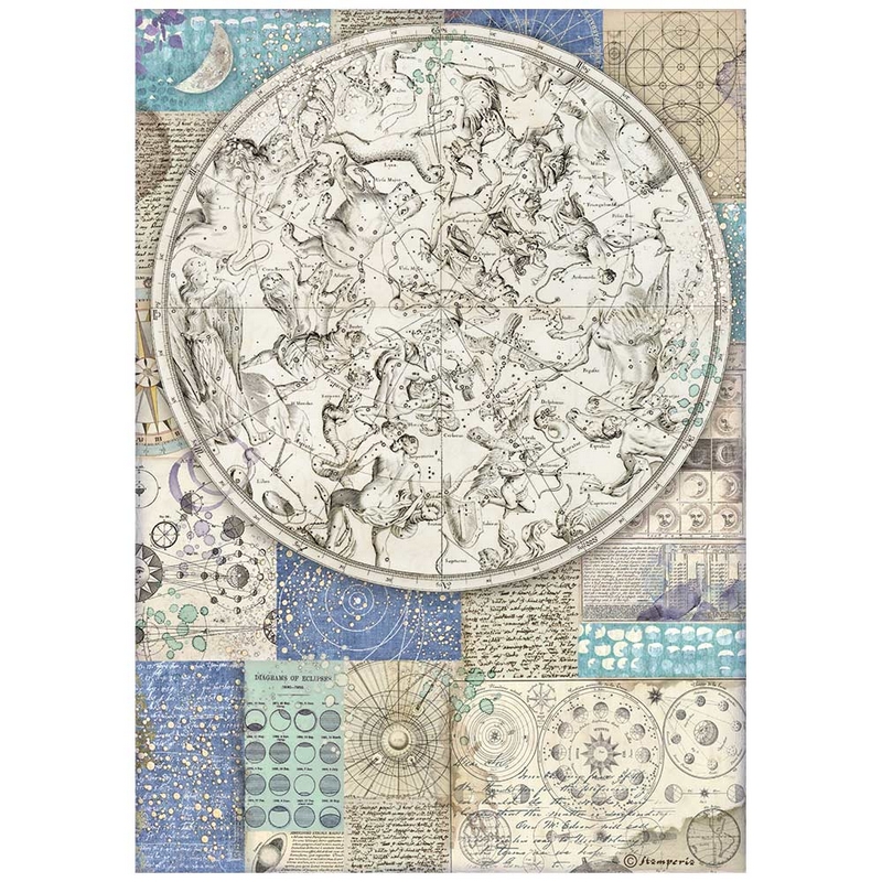 Ριζόχαρτο Stamperia 21x29cm, Cosmos Infinity, Zodiacs