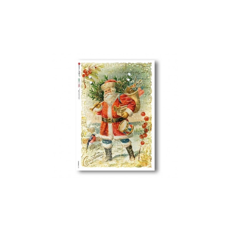 Ριζόχαρτο χριστουγεννιάτικο PaperD για Decoupage Κορίτσι στα κόκκινα, 32x45cm