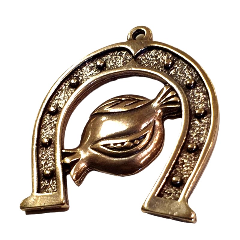 Γούρι μεταλλικό - Πέταλο με ρόδι 2024 bronze 5cm