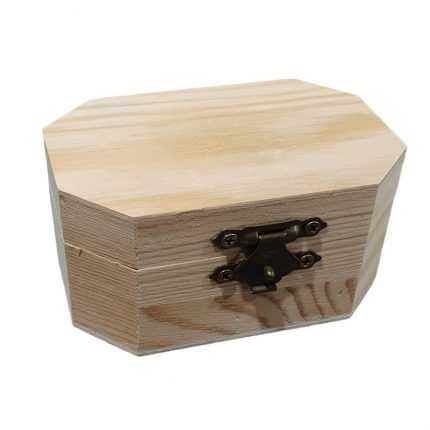 Κουτί ξύλινο οκτάγωνο για μπομπονιέρα 9x5x4.5cm