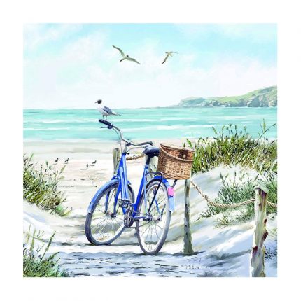 Χαρτοπετσέτα για decoupage, 1τεμ, Ποδήλατο στην παραλία