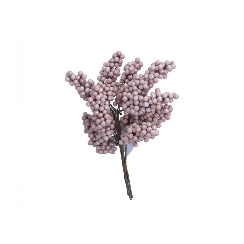 Μπουκέτο τεχνητών λουλουδιών με μπιλίτσες, γκρι, 24cm