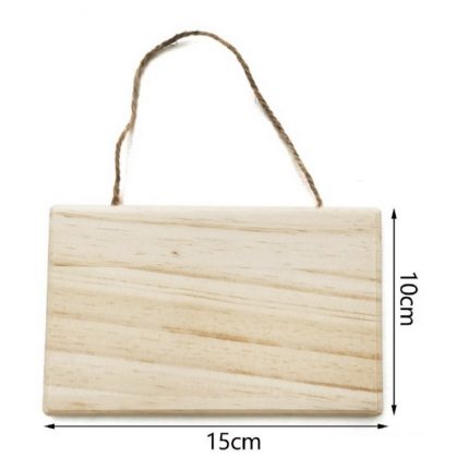 Πινακίδα ξύλινη με σχοινί ορθογώνια, 15x10x1cm