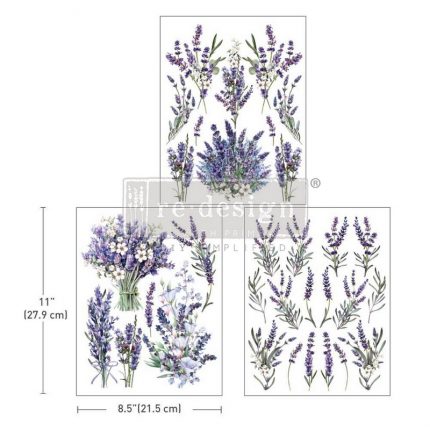 Χαρτί Decor Transfer Prima Re-Design, Lavender Bunch, 28x21.5cm, 3 τεμ.