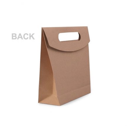 Τσάντα χάρτινη craft με διαφάνεια και κλείσιμο σκρατς, 16x21x6,7 cm