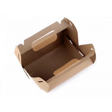 Τσάντα χάρτινη craft με διαφάνεια και κλείσιμο σκρατς, 16x21x6,7 cm