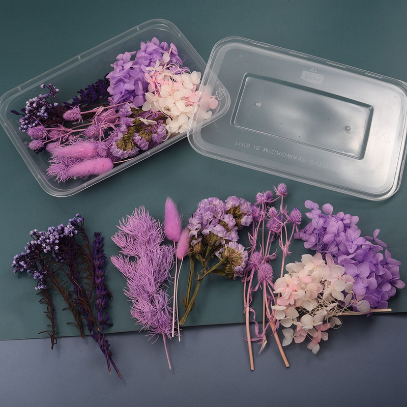 Αποξηραμένα λουλούδια για Ρητίνη - Μωβ ορτανσία & λουλούδια