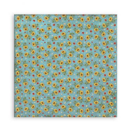 Τυπωμένο ύφασμα Stamperia, 30x30cm, 4 τεμ, Sunflower Art