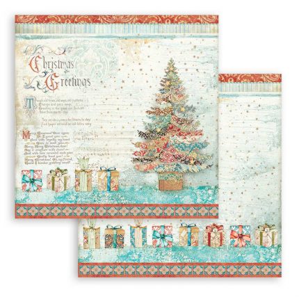 Χαρτιά scrapbooking 10τεμ, 30.5×30.5cm Stamperia, Christmas Greetings