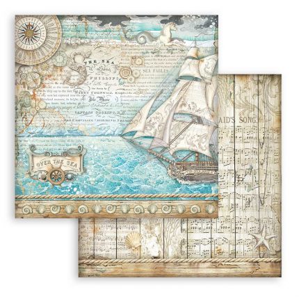 Χαρτί scrapbooking διπλής όψης 30x30cm Stamperia, Songs of the Sea, Texture